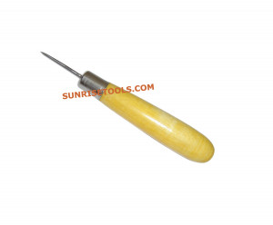 Beading needle with wooden handle