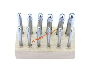 Dapping Punch Set 12 Pcs W/Stand