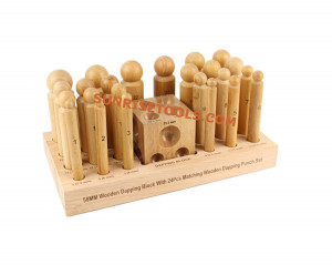 Wooden Dapping Punch 24 Pcs With Block
