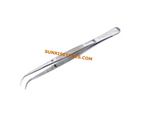 Tweezer Rounded Bent With Pin