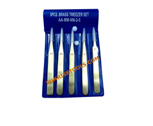 Brass Tweezer Set of 5