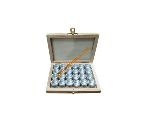 Aluminium tins 24 Pcs in Wooden Box