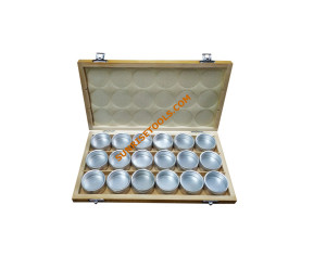 Aluminium Tins 18 Pcs in Wooden Box